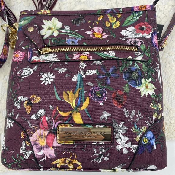 Andrew Marc New York Women’s Purple Floral Purse Handbag NWT - Picture 5 of 13